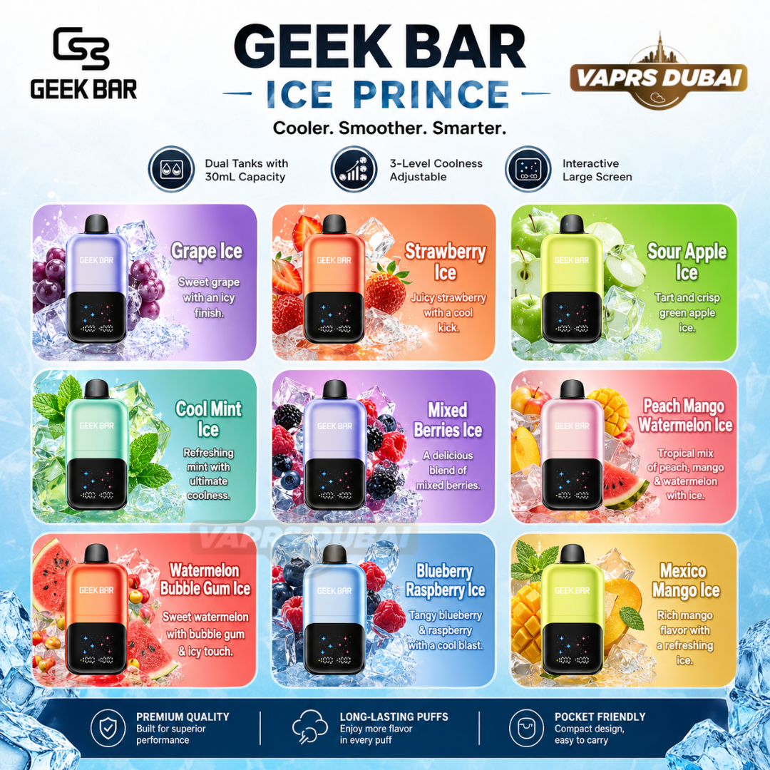 Buy Geek Bar Ice Prince 50000 Puffs Disposable Vape in UAE | Dubai Delivery